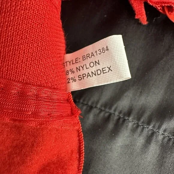 Red Bra 28C No Underwire Soft Comfortable Fit With Embroidered Floral Grapes - Picture 10 of 10